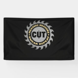 Papa Measure Cut Handyman Woodper Veerdag Spandoek