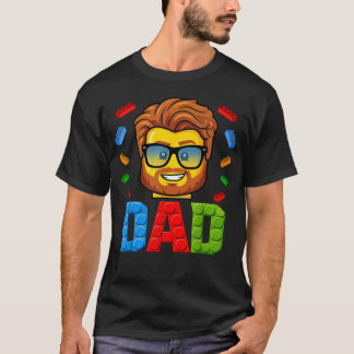 Papa Meester Bouwer Bouwstenen Blokken Vaders T-shirt
