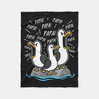 Papa Meeuw Funny Vader Meeuwen Vaderdag Humor Fleece Deken