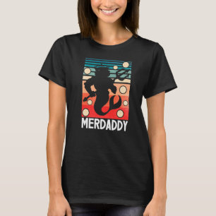 Papa Mermaid Merman Swimmer zwemt vaders da T-shirt