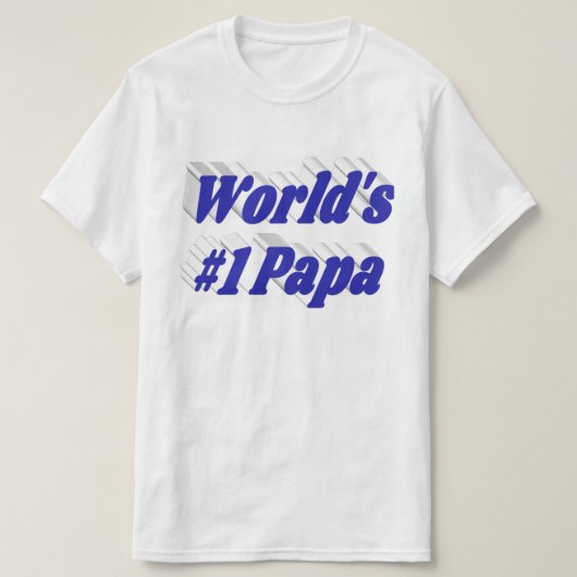 Papa met blauwe tekst T-shirt (Design voorkant)