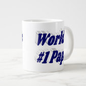 Papa met donkerblauwe halve tekst extra grote beker (Voorkant rechts)