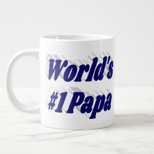 Papa met donkerblauwe halve tekst extra grote beker