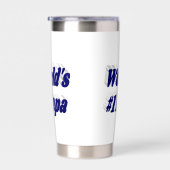 Papa met donkerblauwe halve tekst geïsoleerde drinkbeker (Rechts)