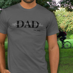 Papa met Kinder namen Jaar T-Shirt