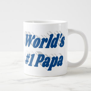 Papa met zee blauwe halve tekstgigantische koffie- extra grote beker