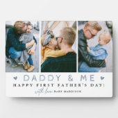 'Papa & mij' 1ste Vaderdag 3 x Foto Collage Fotoplaat (voorkant)