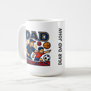 Papa mijn eerste coach sportieve vaderdag koffiemok