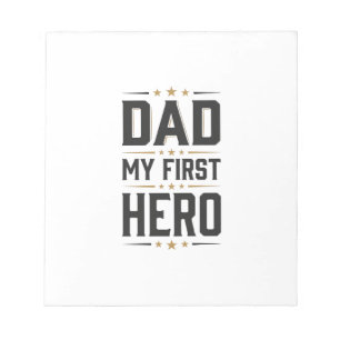 Papa Mijn Eerste Held Vintage Typografie Shirt Ont Notitieblok