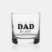 Papa modern wit zwart typografie aangepaste test d whisky glas (Voorkant)