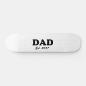 Papa modern zwart typografie aangepaste test datum skateboard (Horizontaal)