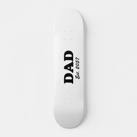Papa modern zwart typografie aangepaste test datum skateboard (Voorkant)