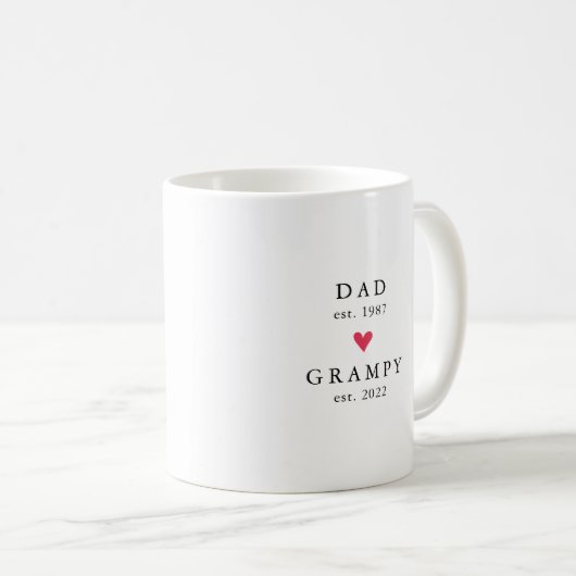 Papa moderne | Grampy Year Est. Café Mug (Devant droit)