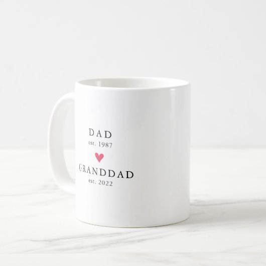 Papa moderne | Grand-père Année Est. Café Mug (Devant gauche)