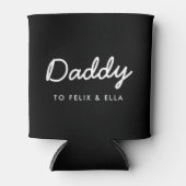 papa | Moderne Kinder Names Vaderdag Black Blikjeskoeler (Voorkant)