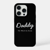 papa | Moderne Kinder Names Vaderdag Black iPhone Hoesje (Achterkant)