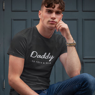 papa Moderne Kinder Names Vaderdag Black T-shirt