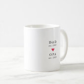 Papa moderne | Opa Year Est. Café Mug (Devant droit)