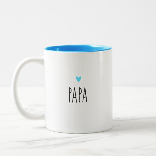Papa | Moderne pap aangepaste hartkleur Tweekleurige Koffiemok (Links)