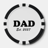 Papa moderne typografie aangepaste test datum grap poker chips (Voorkant)