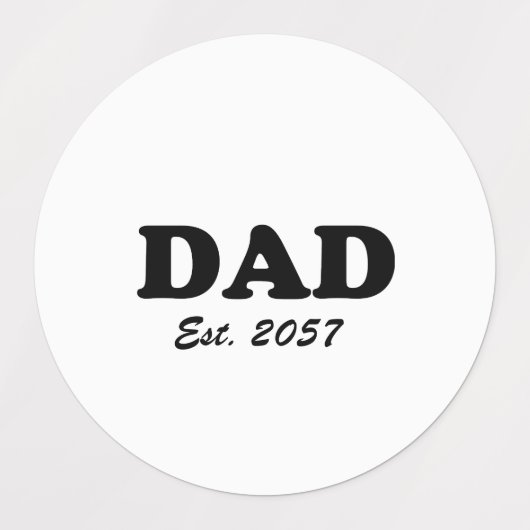 Papa moderne typografie aangepaste test datum wit  labels (Design 2)