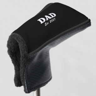 Papa moderne typografie Custom Est datum zwart Golfheadcover