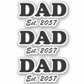 Papa moderne typografie op maat vastgestelde datum sticker (Voorkant)