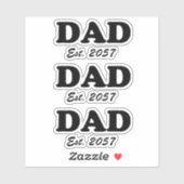 Papa moderne typografie op maat vastgestelde datum sticker (Vel)