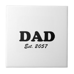Papa moderne typografie op maat vastgestelde datum tegeltje
