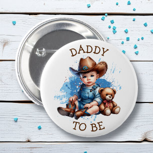 Papa moet zijn Westerne Baby Cowboy Baby shower Ronde Button 5,7 Cm