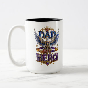 Papa Mon Héros Mug Anniversaire Couronne Aigle Maj