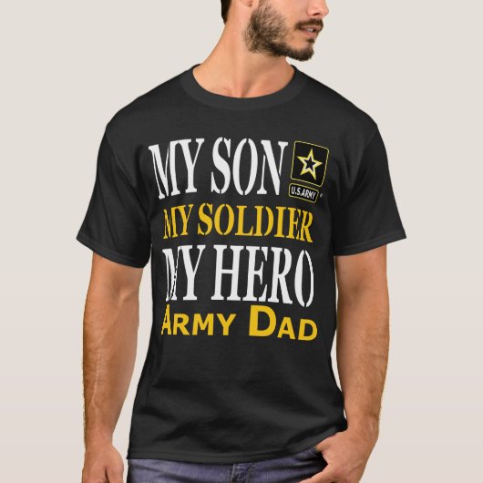 Papa mon T-shirt chaud de papa d'armée de héros (Devant)