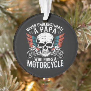 Papa Motard Qui Conduit Une Moto