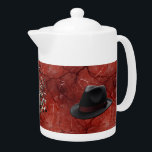 Papa Musique Humeur Fedora Porcelaine Teapot<br><div class="desc">Papa Musique Humeur Fedora Porcelaine Teapot</div>