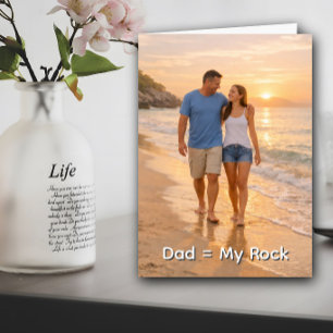 Papa, My Rock Beach Sunset Aangepaste Vaderdag Kaart