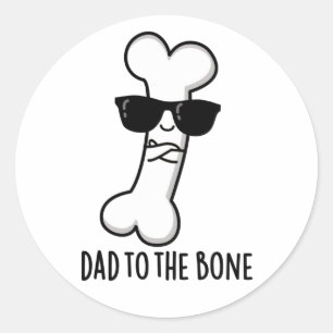 Papa naar het bot grappige anatomie woordspeling ronde sticker