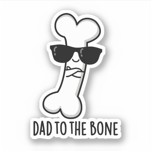 Papa naar het bot grappige anatomie woordspeling sticker (Voorkant)