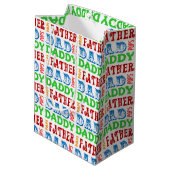 Papa Names Personalized Gift Bag Medium Cadeauzakje (Achterkant Gekanteld)