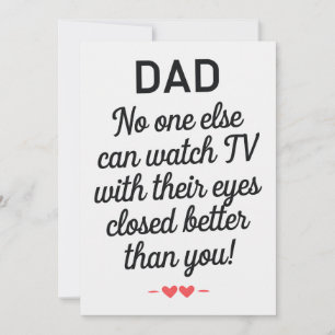 Papa niemand anders kan tv kijken met hun ogen dic feestdagenkaart
