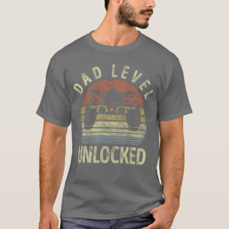 Papa-niveau ontgrendeld Gamen Papa Videogamer Papa T-shirt