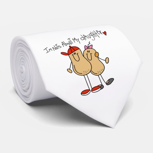 Papa - Nuts over mijn dochter T-shirts en cadeautj Stropdas (Opgerold)
