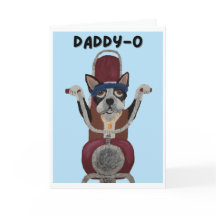 Papa-O Boston Terrier Biker op motorfiets