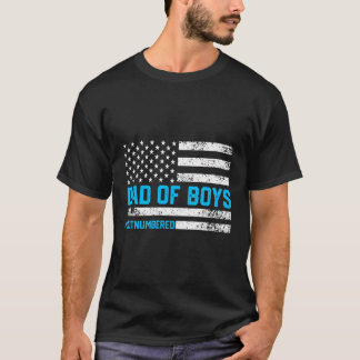 Papa of Boys in de minderheid  Amerikaanse vlag 4e T-shirt