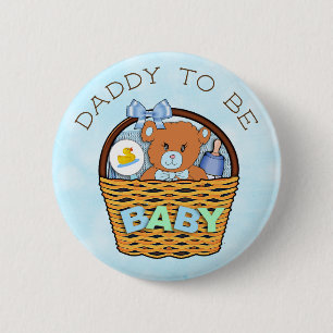 Papa om Baby shower Button te zijn
