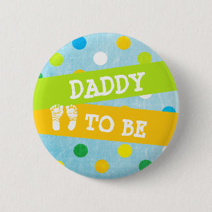 Papa om Baby shower Button te zijn