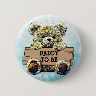 Papa om Baby shower Button te zijn