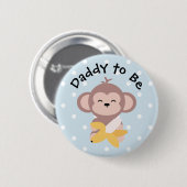 Papa om Button te worden Kute Kawaii Monkey met Ba (Voorkant /achterkant)