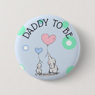 Papa om olifant Baby shower Button te zijn