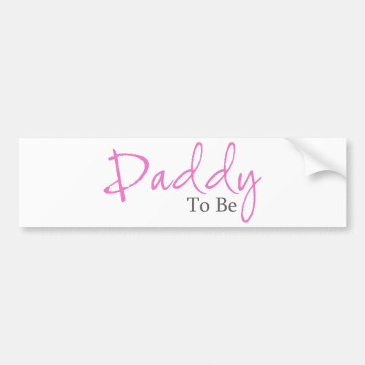 Papa om te worden (roze script) bumpersticker (Voorkant)