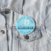 Papa om te zijn, Blue Train Baby shower Button (In situ)